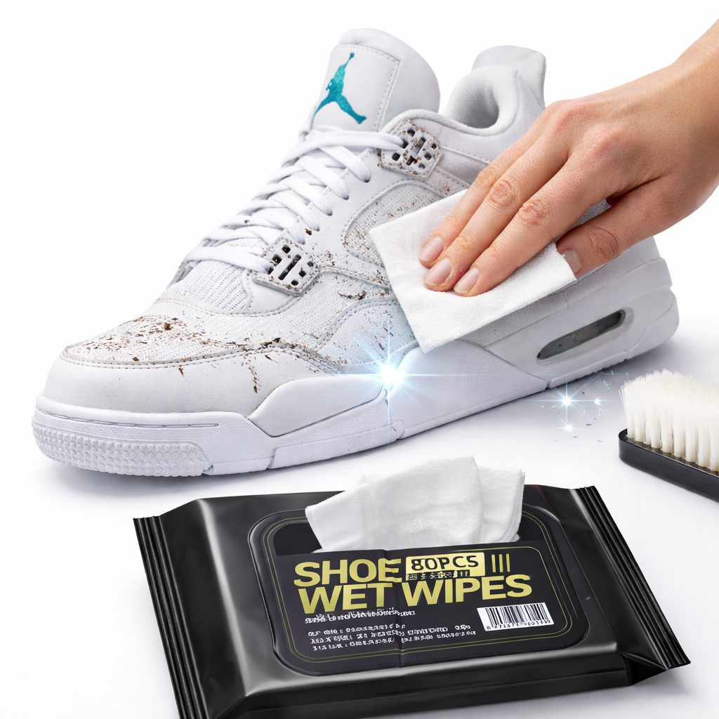SneakerShine Natural Sneaker & Shoe Cleaner Wipes - 1 Pack of 80 Wipes